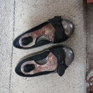 Born Black Silver Soft Leather Loafers